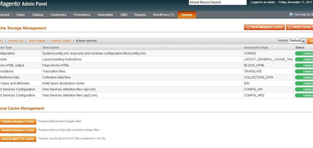 Clear and fflush the magento cache Clear and fflush the magento cache