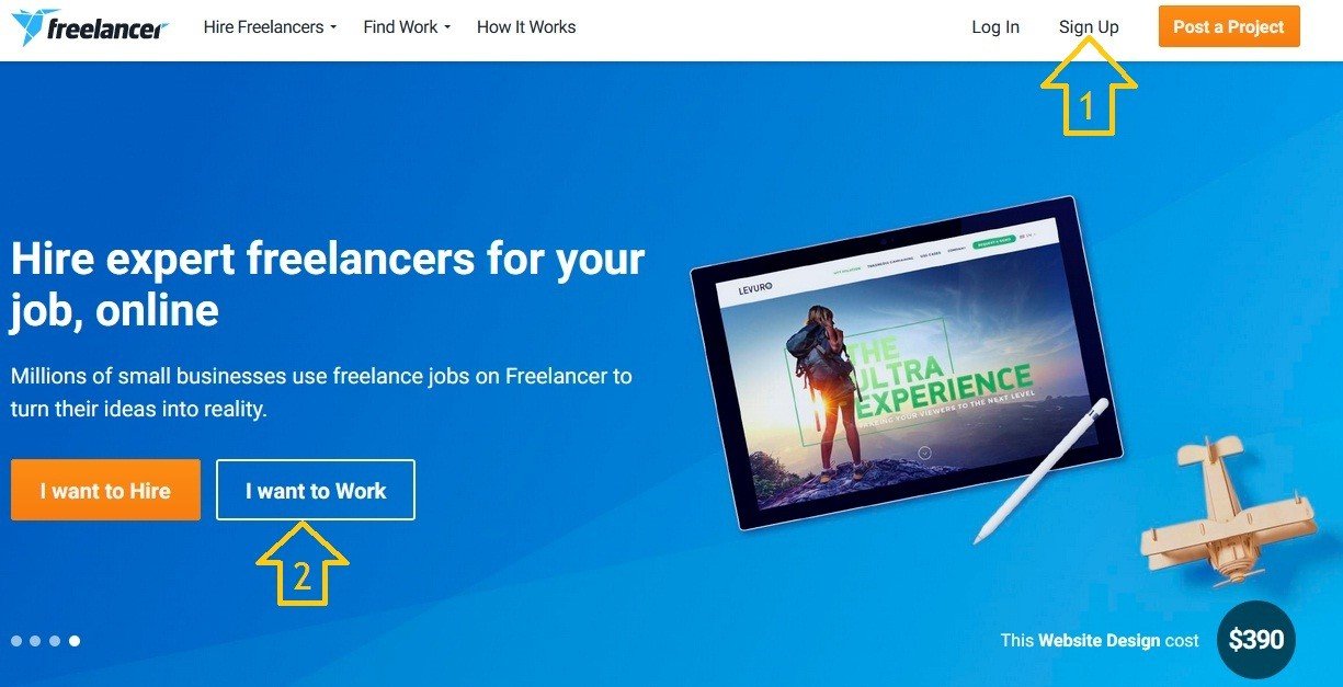 Freelancer sign up - want to work