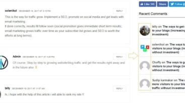 Recent comments with the author's avatar and remove comment author's link in WordPress