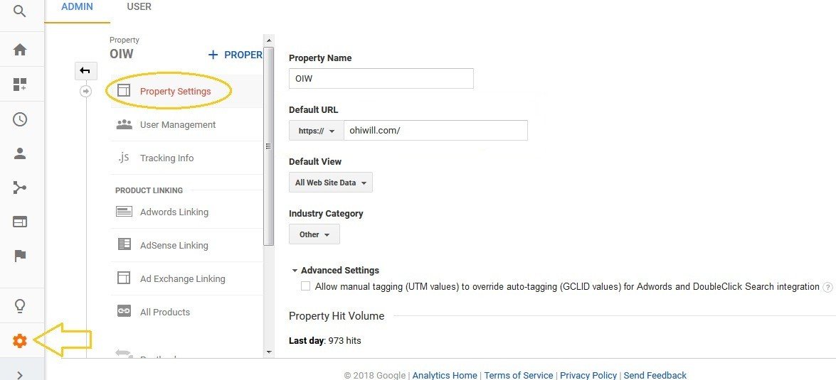 Google Analytics to Google Search Console - ohiwill