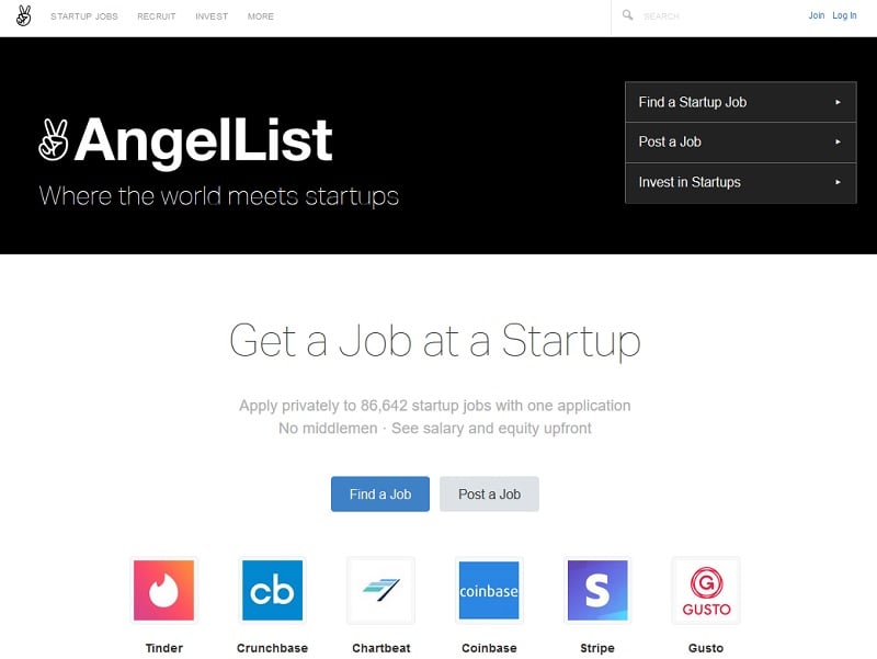 MMO du site Web AngelList - Ohiwill