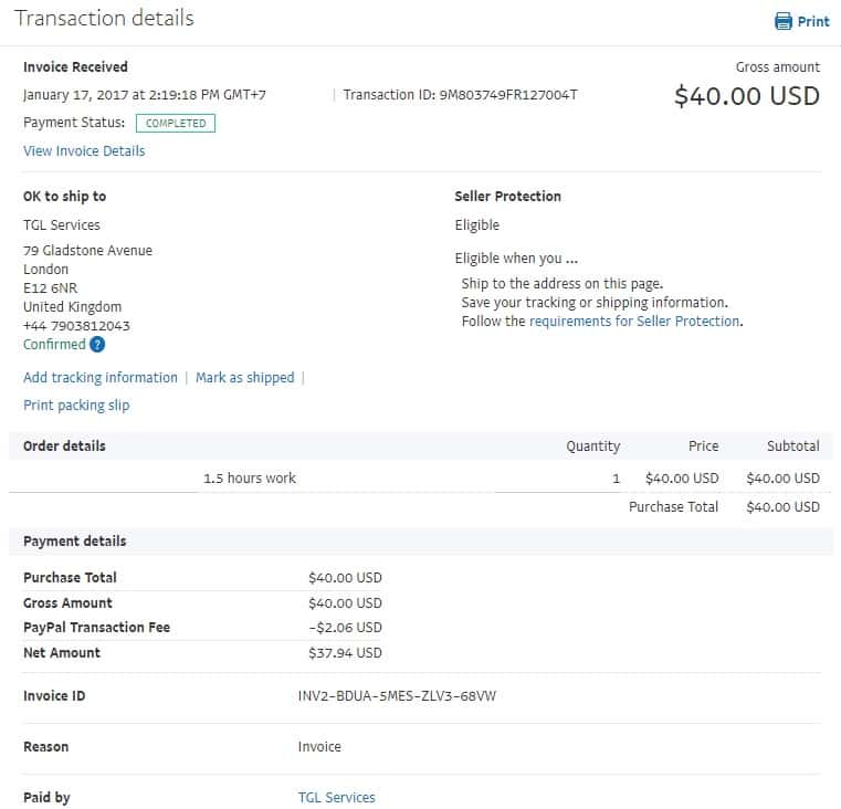 fake invoice from paypal