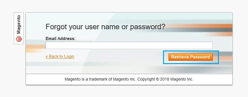 Retrieve Password Magento