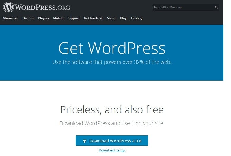 Download and install a fresh WordPress