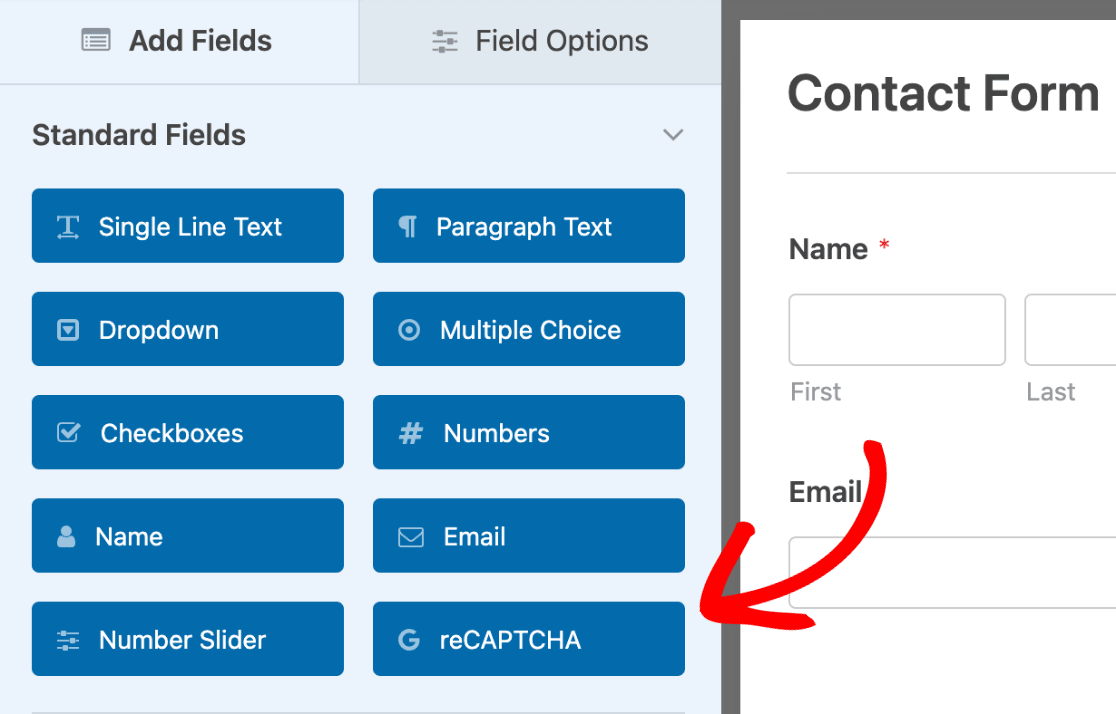 Adding a reCAPTCHA field to a form