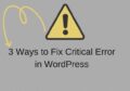 3 Ways to Fix Critical Error in WordPress